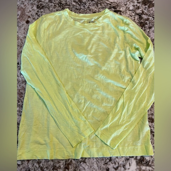 Small LOFT Long Sleeve Shirt Green Bright Cotton Women’s Misses Fall Winter NEW - Picture 1 of 7